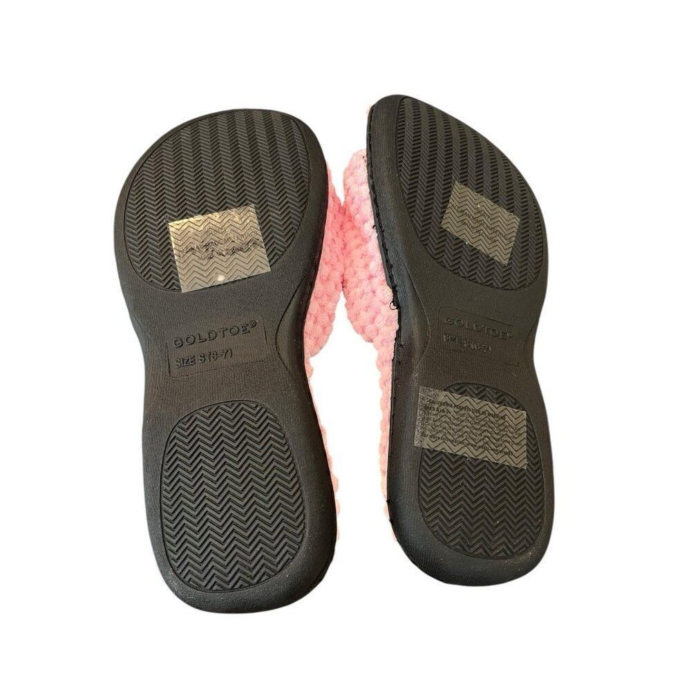 Gold Toe Womens Size Small 6/7 Barbie Light Pink Soft Open Toe Slippers NWT - Picture 3 of 3
